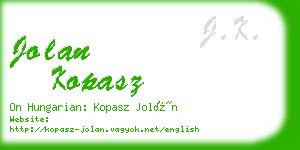 jolan kopasz business card